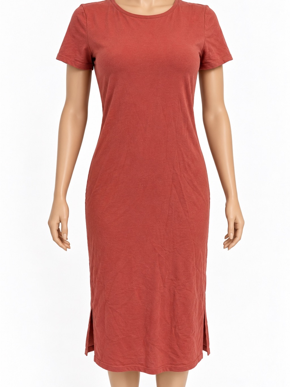 Maurices Rust Short Sleeve Midi Dress